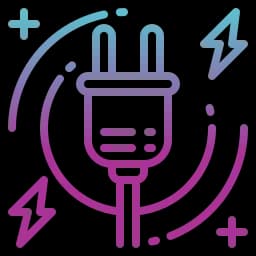 Ikon av ett smart eluttag som symboliserar elinstallation